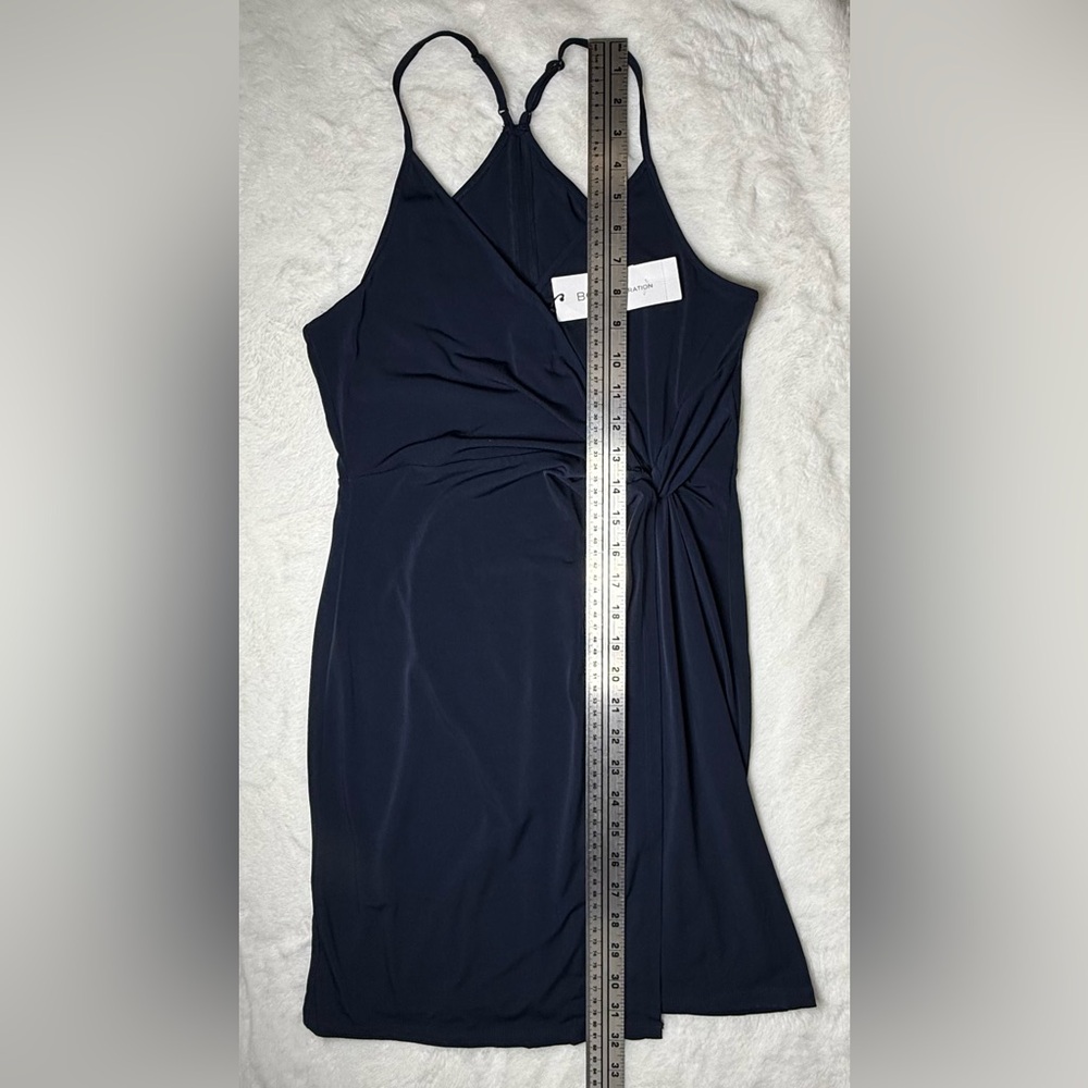 🆕 BCBGeneration Navy V-Neck Twist-Front Mini Dress - Picture 9 of 13